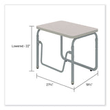 Safco® AlphaBetter 2.0 Height-Adjust Student Desk w/Pendulum Bar, 27.75 x 19.75 x 22 to 30, Pebble Gray, Ships in 1-3 Business Days (SAF1221GR) Each