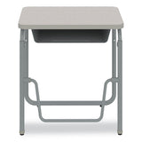 Safco® AlphaBetter 2.0 Height-Adjust Student Desk w/Pendulum Bar, 27.75 x 19.75 x 29 to 43, Pebble Gray, Ships in 1-3 Business Days (SAF1224GR) Each