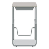 Safco® AlphaBetter 2.0 Height-Adjust Student Desk w/Pendulum Bar, 27.75 x 19.75 x 29 to 43, Pebble Gray, Ships in 1-3 Business Days (SAF1224GR) Each