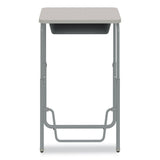 Safco® AlphaBetter 2.0 Height-Adjust Student Desk w/Pendulum Bar, 27.75 x 19.75 x 29 to 43, Pebble Gray, Ships in 1-3 Business Days (SAF1224GR) Each