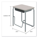 Safco® AlphaBetter 2.0 Height-Adjust Student Desk w/Pendulum Bar, 27.75 x 19.75 x 29 to 43, Pebble Gray, Ships in 1-3 Business Days (SAF1224GR) Each
