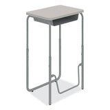 Safco® AlphaBetter 2.0 Height-Adjust Student Desk w/Pendulum Bar, 27.75 x 19.75 x 29 to 43, Pebble Gray, Ships in 1-3 Business Days (SAF1224GR) Each
