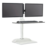 Safco® Soar Electric Desktop Sit/Stand Dual Monitor Arm, For 27" Monitors, White, Supports 10 lbs, Ships in 1-3 Business Days (SAF2193WH) Each