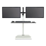 Safco® Soar Electric Desktop Sit/Stand Dual Monitor Arm, For 27" Monitors, White, Supports 10 lbs, Ships in 1-3 Business Days (SAF2193WH) Each