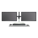 Safco® Soar Electric Desktop Sit/Stand Dual Monitor Arm, For 27" Monitors, White, Supports 10 lbs, Ships in 1-3 Business Days (SAF2193WH) Each
