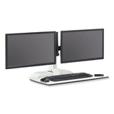 Safco® Soar Electric Desktop Sit/Stand Dual Monitor Arm, For 27" Monitors, White, Supports 10 lbs, Ships in 1-3 Business Days (SAF2193WH) Each
