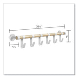 Safco® Resi Coat Wall Rack, 6 Hook, 36.25w x 4.25d x 6h, White, Ships in 1-3 Business Days (SAF4264WH) Each