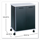 Safco® Refreshment Stand, Engineered Wood, 9 Shelves, 29.5" x 22.75" x 33.25", Black/White, Ships in 1-3 Business Days (SAF8963BL) Each