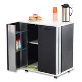 Safco® Refreshment Stand, Engineered Wood, 9 Shelves, 29.5" x 22.75" x 33.25", Black/White, Ships in 1-3 Business Days (SAF8963BL) Each