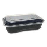 Pactiv Evergreen EarthChoice Versa2Go Microwaveable Container, 36 oz, 8.4 x 5.6 x 2, Black/Clear, Plastic, 150/Carton (PCTNV2GRT3688B) Case of 150