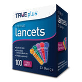 TRUEplus™ Lancet for Lancing Device 33 Gauge Non-Safety Twist Off Cap Finger (840884_BX) 100/BX