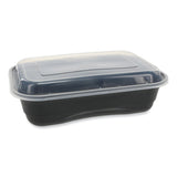 Pactiv Evergreen EarthChoice Versa2Go Microwaveable Container, 36 oz, 8.4 x 5.6 x 2, Black/Clear, Plastic, 150/Carton (PCTNV2GRT3688B) Case of 150