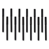 U Brands Catalina Soft Touch Porous Point Pen, Stick, Fine 0.7 mm, Black Ink, Black Barrel, Dozen (UBR5007U0124) Each