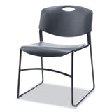 Alera® Alera Resin Stacking Chair, Supports Up to 275 lb, 18.50" Seat Height, Black Seat, Black Back, Black Base, 4/Carton (ALECA671) Case of 4