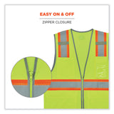 ergodyne® GloWear 8246Z-S Single Size Class 2 Two-Tone Mesh Vest, Polyester, 2X-Large, Lime, Ships in 1-3 Business Days (EGO24566) Each