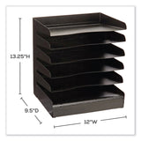 Safco® Steel Six-Shelf Desk Tray Sorter, 6 Sections, Letter Size Files, 12 x 9.5 x 13.5, Black, Ships in 1-3 Business Days (SAF3128BL) Each
