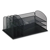 Safco® Onyx Desk Organizer w/Three Horizontal and Three Upright Sections,Letter Size,19.25x11.5x8.25,Blue,Ships in 1-3 Business Days (SAF3254BU) Each