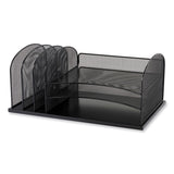 Safco® Onyx Desk Organizer w/Three Horizontal and Three Upright Sections,Letter Size,19.25x11.5x8.25,Blue,Ships in 1-3 Business Days (SAF3254BU) Each