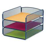 Safco® Onyx Triple Tray, 3 Sections, Letter Size Files, 9.25 x 11.75 x 8, Blue, Ships in 1-3 Business Days (SAF3271BU) Each