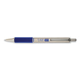 Zebra® F-402 Ballpoint Pen, Retractable, Fine 0.7 mm, Blue Ink, Stainless Steel/Blue Barrel (ZEB29220) Each