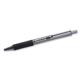 Zebra® F-402 Ballpoint Pen, Retractable, Fine 0.7 mm, Black Ink, Stainless Steel/Black Barrel (ZEB29210) Each