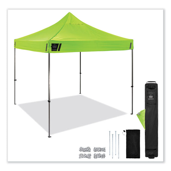 ergodyne® Shax 6000 Heavy-Duty Pop-Up Tent, Single Skin, 10 ft x 10 ft, Polyester/Steel, Lime, Ships in 1-3 Business Days (EGO12900)