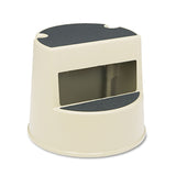 Rubbermaid® Commercial Rolling Step Stool, Curved Design, 2-Step, Retracting Casters, 350 lb Capacity, 16" Diameter x 13.5"h, Beige (RCP252300BGE) Each