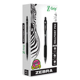 Zebra® Z-Grip Ballpoint Pen, Retractable, Medium 0.7 mm, Black Ink, Clear/Black Barrel, 12/Pack (ZEB23910) 1 Dozen