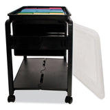 Advantus Folding Mobile File Cart, Plastic, 1 Shelf, 1 Bin, 14.5" x 18.5" x 21.75", Black (AVT55758) Each