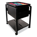 Advantus Folding Mobile File Cart, Plastic, 1 Shelf, 1 Bin, 14.5" x 18.5" x 21.75", Black (AVT55758) Each