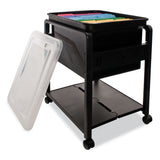 Advantus Folding Mobile File Cart, Plastic, 1 Shelf, 1 Bin, 14.5" x 18.5" x 21.75", Black (AVT55758) Each