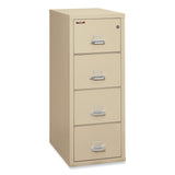 FireKing® Insulated Vertical File, 1-Hour Fire Protection, 4 Legal-Size File Drawers, Parchment, 20.81" x 31.56" x 52.75" (FIR42131CPA) Each