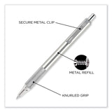 Zebra® F-701 Ballpoint Pen, Retractable, Fine 0.7 mm, Black Ink, Stainless Steel/Black Barrel (ZEB29411) Each