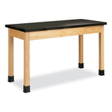 Diversified Woodcrafts Classroom Science Table, 54w x 24d x 30h, Black Epoxy Resin Top, Clear Northwoods Oak Base (DVWP7206K30N)