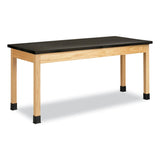 Diversified Woodcrafts Classroom Science Table, 72w x 30d x 30h, Black ChemGuard High Pressure Laminate (HPL) Top, Oak Base (DVWP7152BK30N) Each