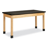Diversified Woodcrafts Classroom Science Table, 60w x 30d x 30h, Black Epoxy Resin Top, Oak Base (DVWP7146K30N) Each