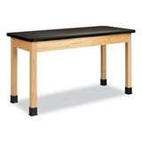 Diversified Woodcrafts Classroom Science Table, 54w x 24d x 36h, Black High Pressure Laminate (HPL) Top, Oak Base (DVWP720LBBK36N) Each