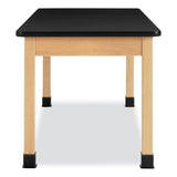 Diversified Woodcrafts Classroom Science Table, 60w x 30d x 30h, Black High Pressure Laminate (HPL) Top, Oak Base (DVWP714LBBK30N) Each