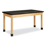 Diversified Woodcrafts Classroom Science Table, 60w x 30d x 30h, Black High Pressure Laminate (HPL) Top, Oak Base (DVWP714LBBK30N) Each