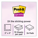 Post-it® Notes Super Sticky Note Pads in Summer Joy Collection Colors, 3" x 3", Summer Joy Collection Colors, 70 Sheets/Pad, 24 Pads/Pack (MMM65424SSJOYCP) Pack of 24