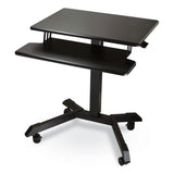 Victor® Mobile Height Adjustable Standing Desk with Keyboard Tray, 25.6 x 17.7 x 29 to 44, Black, Ships in 1-3 Business Days (VCTDC550) Each