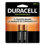 Duracell® Rechargeable StayCharged NiMH Batteries, AA, 2/Pack (DURNLAA2BCD) Pack of 2