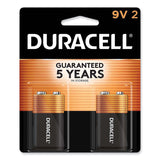 Duracell® CopperTop Alkaline 9V Batteries, 2/Pack (DURMN1604B2Z) Pack of 2