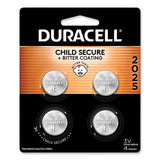 Duracell® Lithium Coin Batteries With Bitterant, 2025, 4/Pack (DURDL2025B4PK) Each