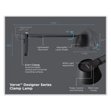 BLACK+DECKER PureOptics Verve Designer Series LED Desk Lamp with Clamp Base, 13.58" High, Black (BOSLED2200CLBK) Each