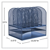 Safco® Onyx Desk Organizer w/Two Horizontal and Six Upright Sections, Letter Size, 13.25x11.5x13, Blue, Ships in 1-3 Business Days (SAF3255BU) Each