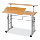 Safco® Height-Adjust Split Level Drafting Table, Rectangular/Square, 47.25x29.75x26 to 37.25, Medium Oak, Ships in 1-3 Business Days (SAF3965MO) Each