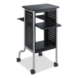 Safco® Scoot Presentation Cart, 50 lb Capacity, 4 Shelves, 21.5" x 30.25" x 40.5", Black, Ships in 1-3 Business Days (SAF8945BL) Each