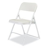 NPS® 800 Series Plastic Folding Chair, Supports 500 lb, 18" Seat Ht, Bright White Seat, White Base, 4/CT, Ships in 1-3 Bus Days (NPS821) Case of 4