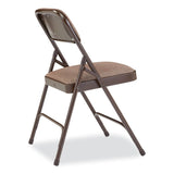NPS® 2200 Series Fabric Dual-Hinge Premium Folding Chair, Supports 500 lb, Walnut Seat/Back, Brown Base,4/CT,Ships in 1-3 Bus Days (NPS2207) Case of 4